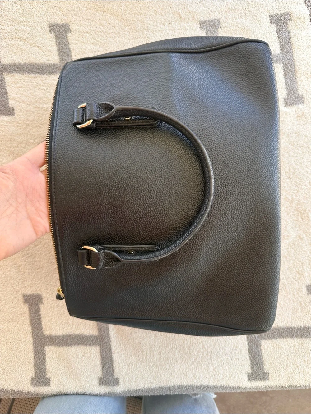 kate spade Black Pebbled Leather Satchel with Gold Logo - Picture 4 of 11